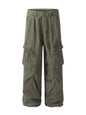 Men's loose fit cargo pants in haze gray, made by Trendsi, featuring multiple pockets and comfortable casual style.