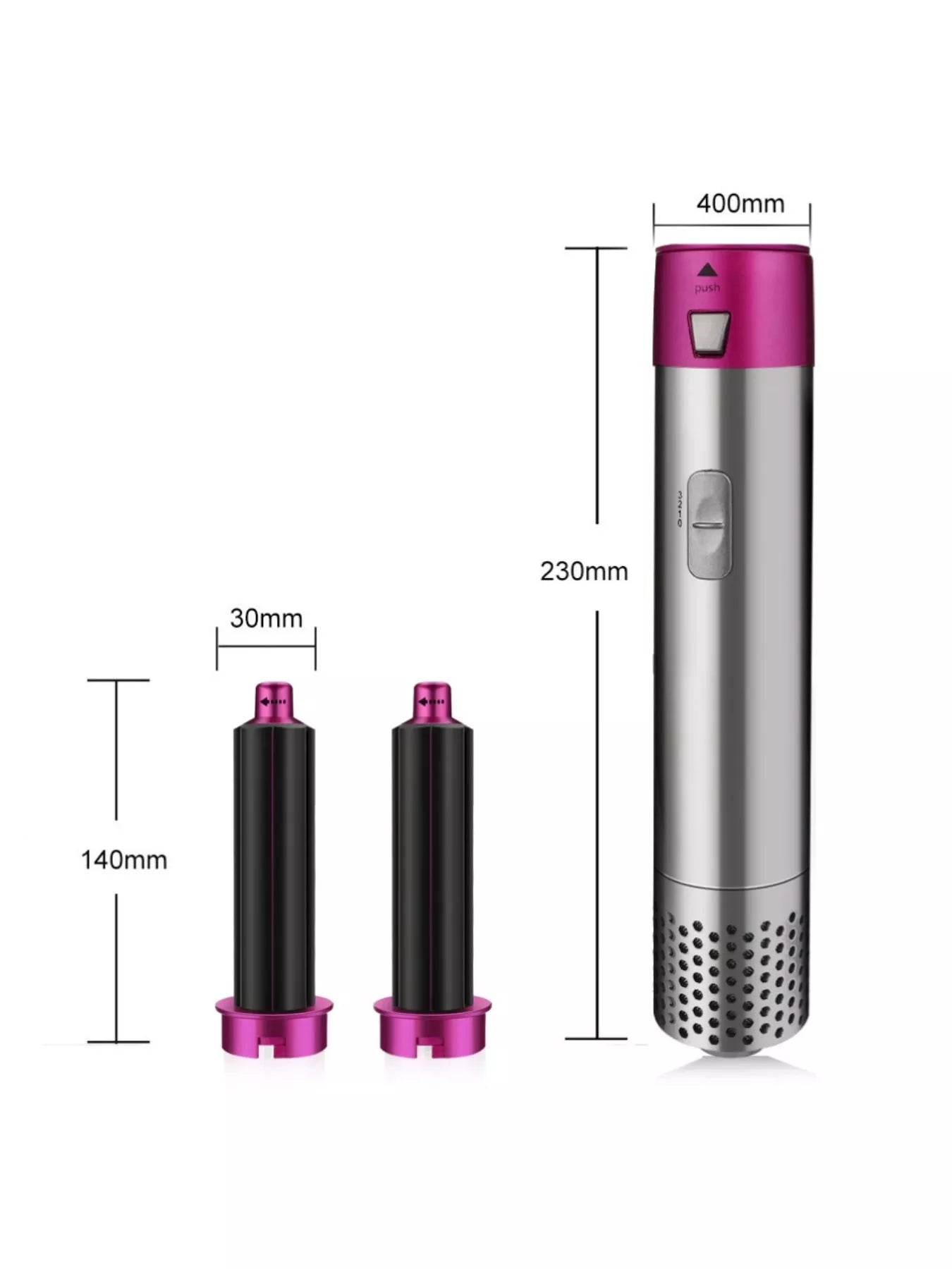 Trendsi hot pink adjustable temperature curling iron with European plug, featuring a sleek design for versatile hair styling.