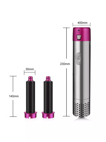 Trendsi hot pink adjustable temperature curling iron with European plug, featuring a sleek design for versatile hair styling.