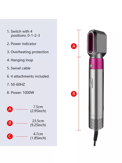 Hot pink adjustable temperature curling iron by Trendsi with European plug for versatile hairstyling.