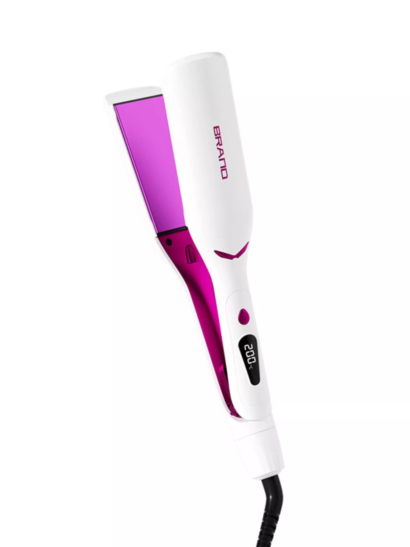 Trendsi adjustable temperature pink hair straightener with European plug, sleek design and ceramic plates for smooth styling.