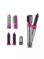 Trendsi hot pink interchangeable curling iron wand set with European plug and multiple barrel sizes for versatile styling.