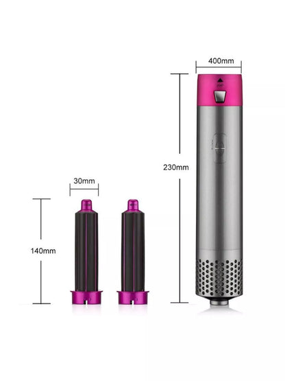 Trendsi hot pink interchangeable curling iron wand set with European plug, featuring multiple barrel sizes for versatile curls.