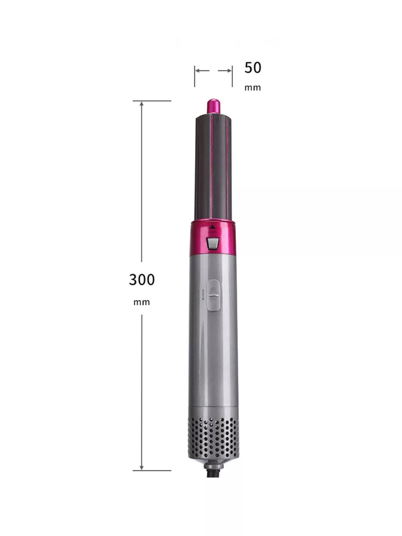 Trendsi hot pink interchangeable curling iron wand set with European plug and multiple barrel sizes for versatile styling.