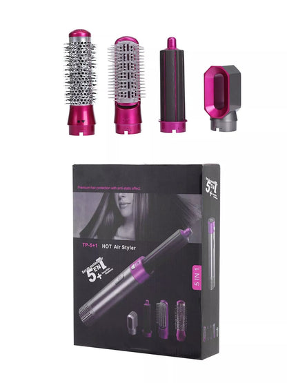 Trendsi hot pink interchangeable curling iron wand set with European plug and multiple barrel sizes for versatile styling.