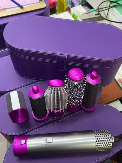 Hot pink Trendsi interchangeable curling iron wand set with European plug and multiple barrel sizes for versatile styling.