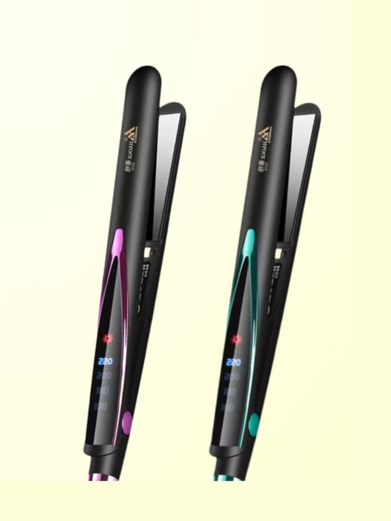 Hot pink adjustable temperature hair straightener from Trendsi with a sleek design for versatile styling.