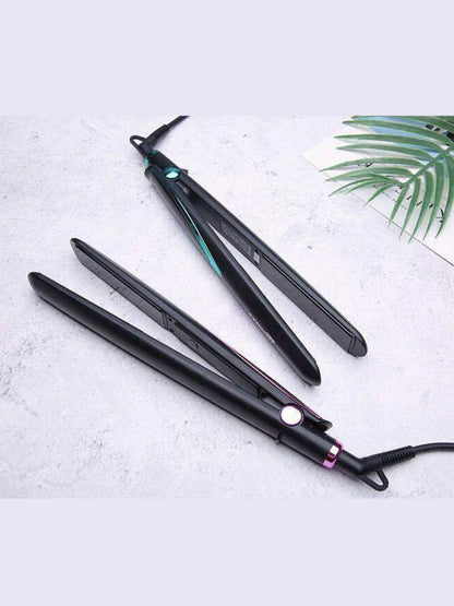 Hot pink adjustable temperature hair straightener by Trendsi with ceramic plates for smooth styling.