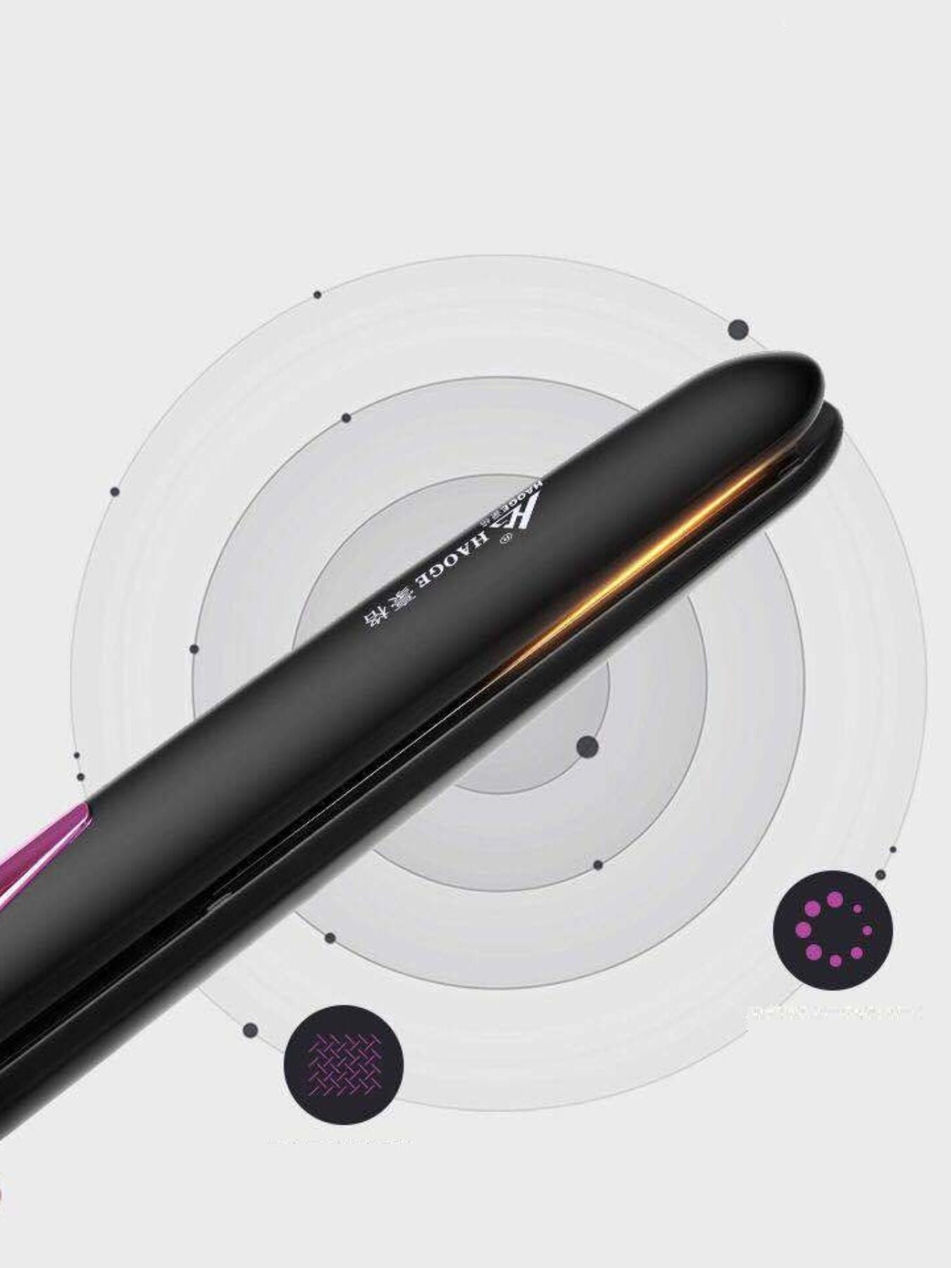 Hot pink adjustable temperature hair straightener by Trendsi with a sleek design and easy-to-use heat control settings.