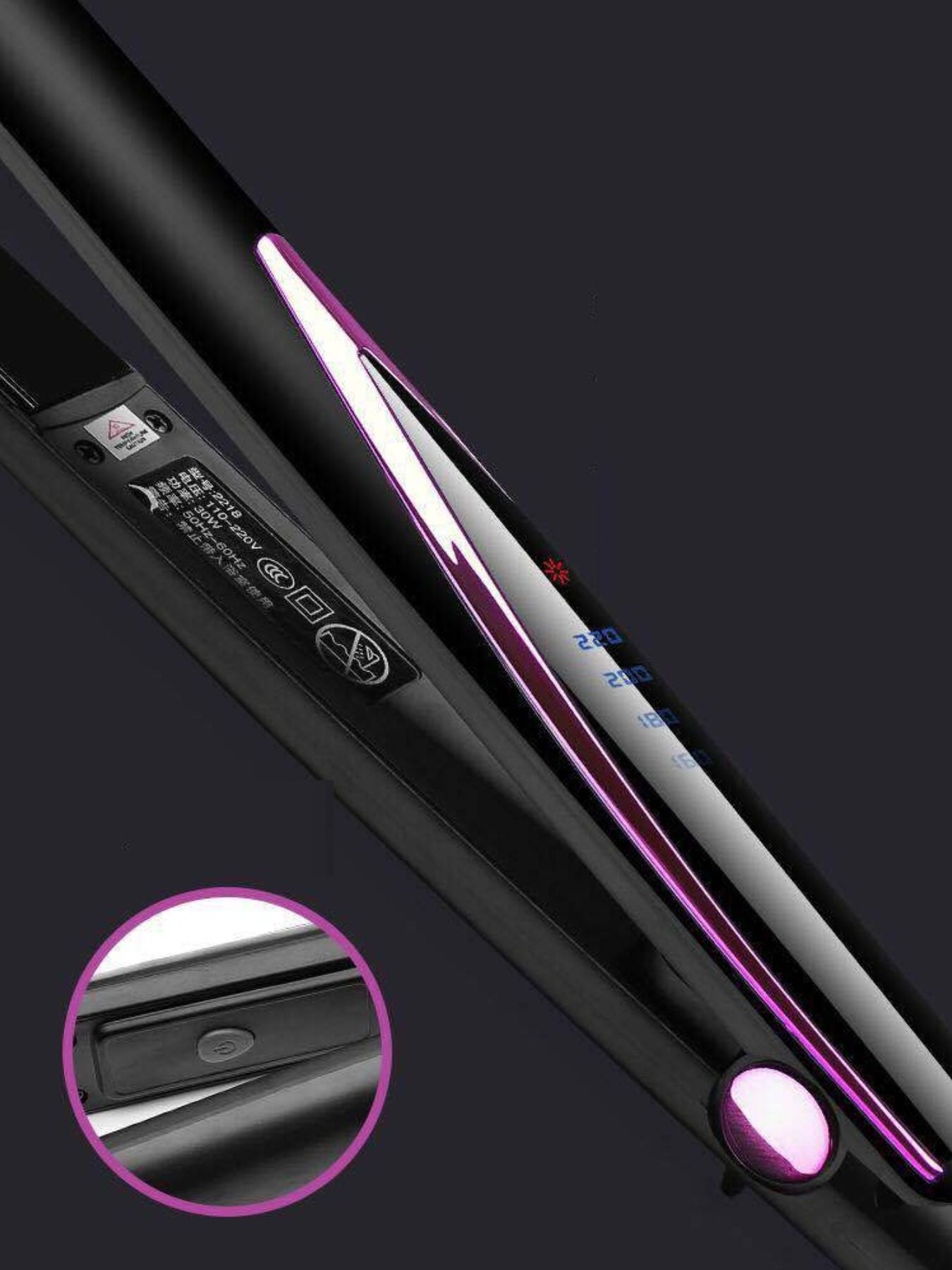 Pink Trendsi adjustable temperature hair straightener with a sleek design and ceramic plates for smooth styling.