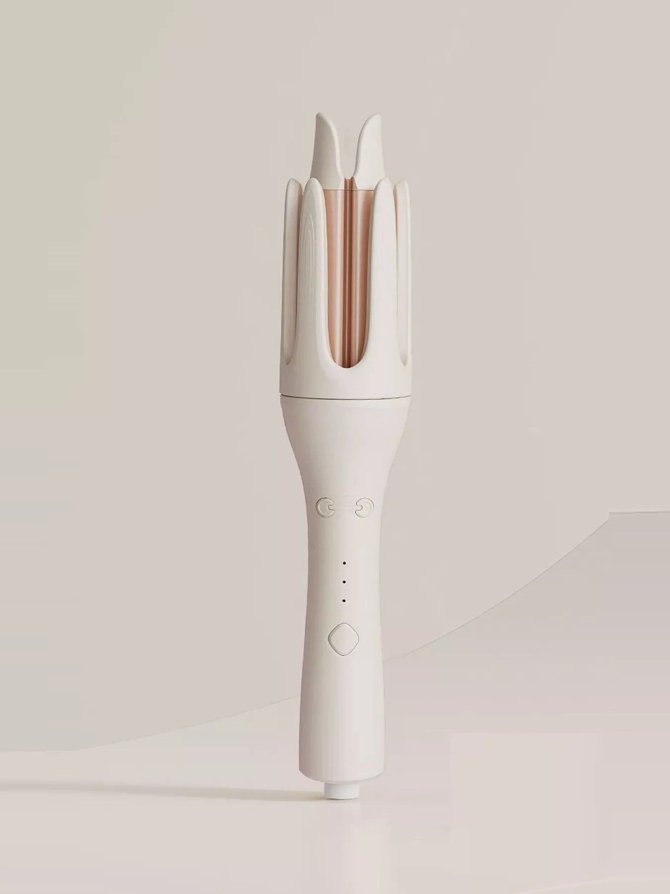 Automatic rotating ceramic curling iron by Trendsi, ivory color, European plug, designed for creating smooth, curled hairstyles.