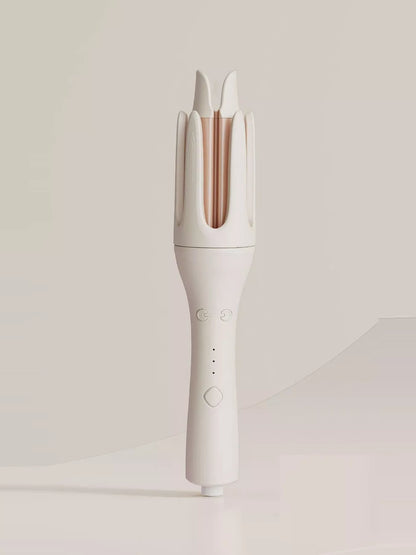 Automatic rotating ceramic curling iron by Trendsi, ivory color, European plug, designed for creating smooth, curled hairstyles.