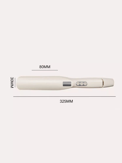 Trendsi cordless rechargeable hair straightener in ivory with European plug, showcasing sleek design and compact styling tool