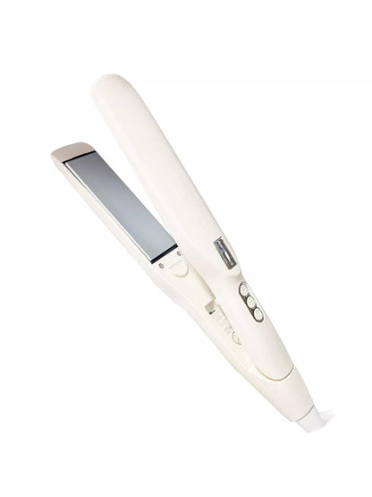 Trendsi cordless rechargeable hair straightener in ivory with European plug, sleek styling tool for smooth, straight hair.