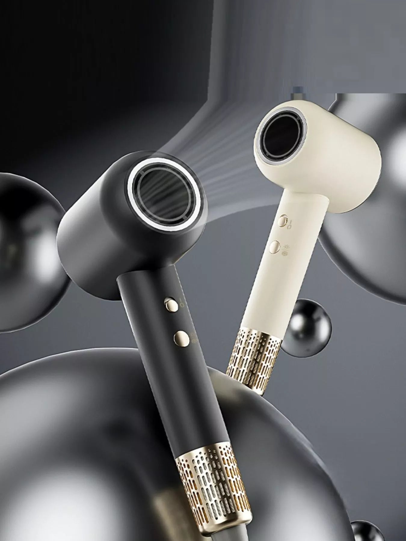 Ivory household hair dryer with negative ion technology, quick-drying, North American plug, by Trendsi.