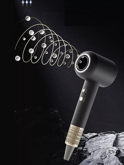 Ivory household hair dryer with negative ion technology and North American plug, quick-drying and lightweight for easy styling.