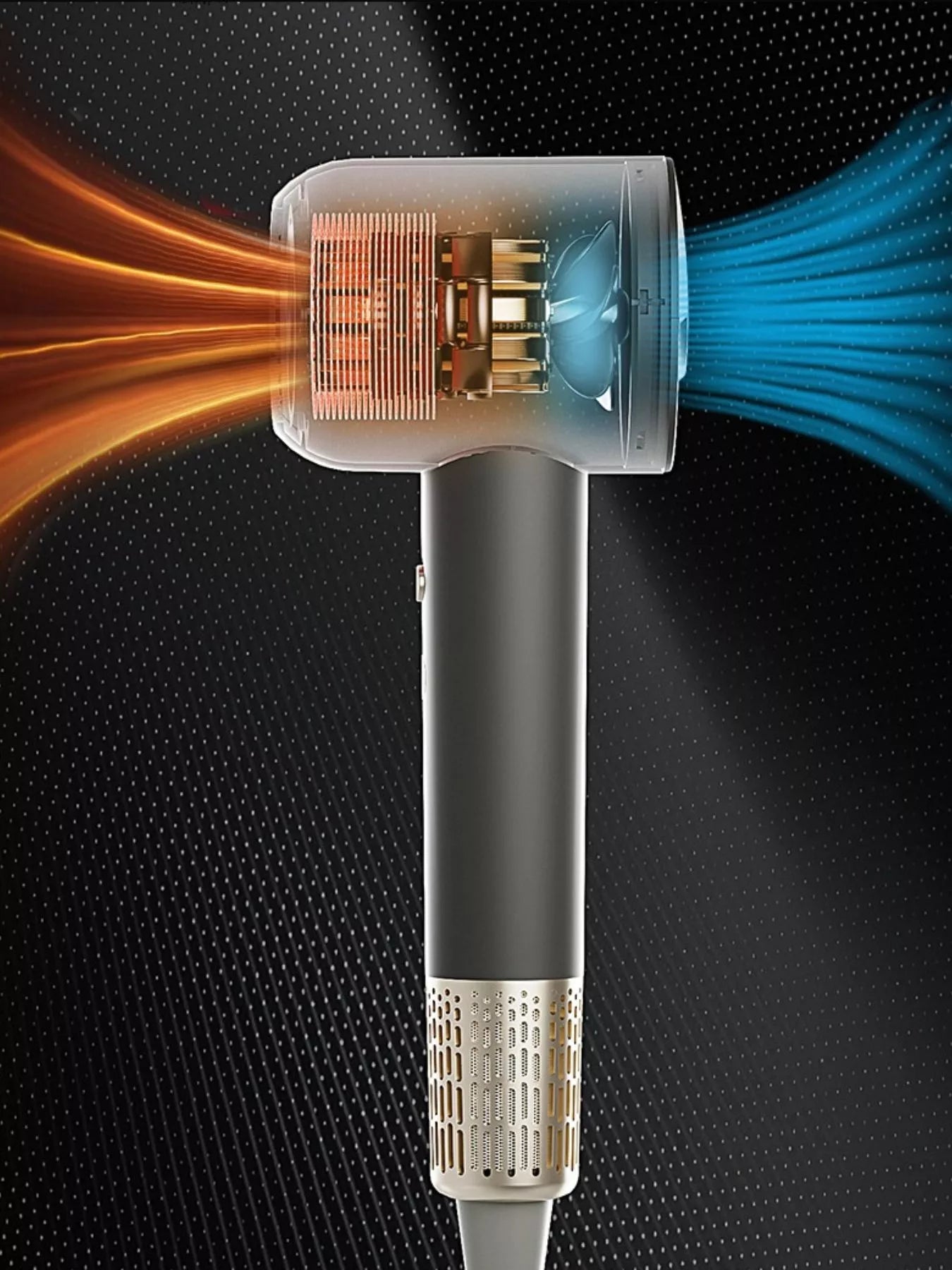 Ivory Trendsi household hair dryer with negative ion technology, quick drying, North American plug, compact and lightweight.