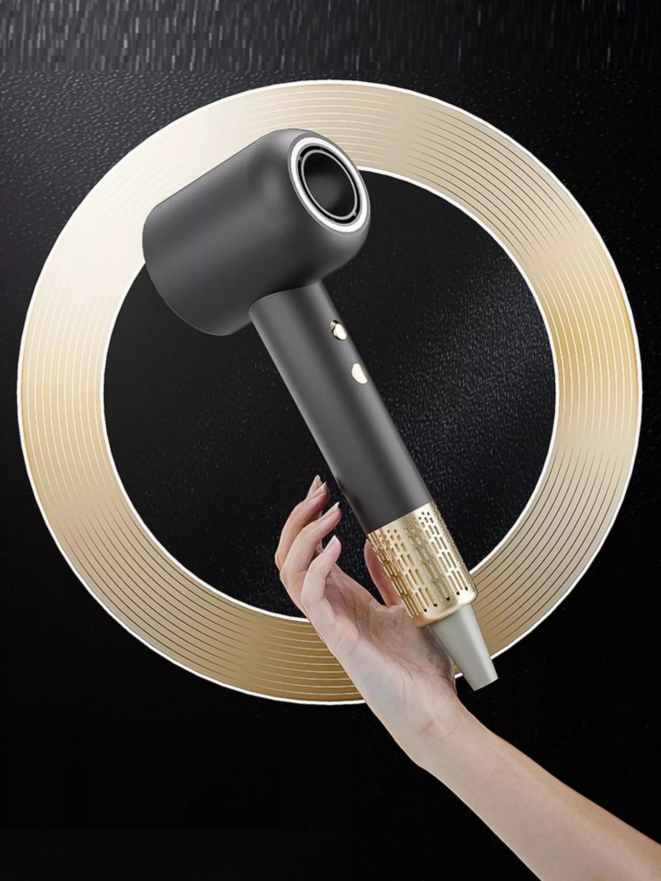 Ivory Trendsi household hair dryer with negative ion technology and quick-drying feature, North American plug, compact design.