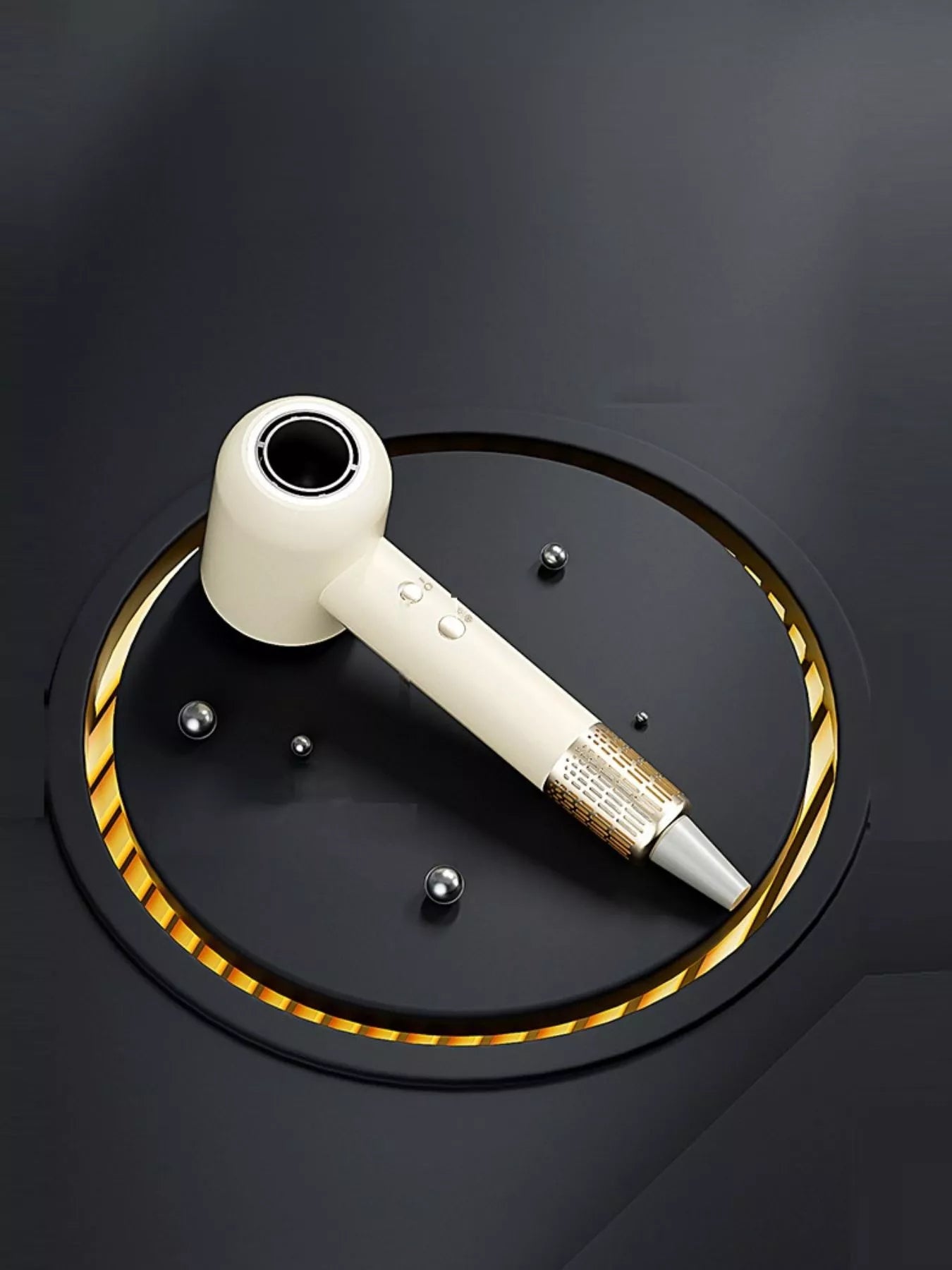 Ivory household hair dryer with negative ion technology and North American plug, quick-drying and easy to use.