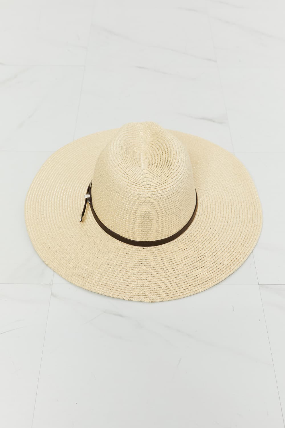 Ivory boho summer straw fedora hat by Trendsi featuring a wide brim and stylish design for sun protection and casual wear.