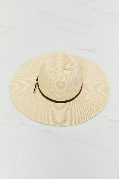 Ivory boho summer straw fedora hat by Trendsi featuring a wide brim and stylish design for sun protection and casual wear.