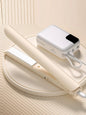 Trendsi cordless rechargeable hair straightener in ivory, compact and sleek for easy styling on the go