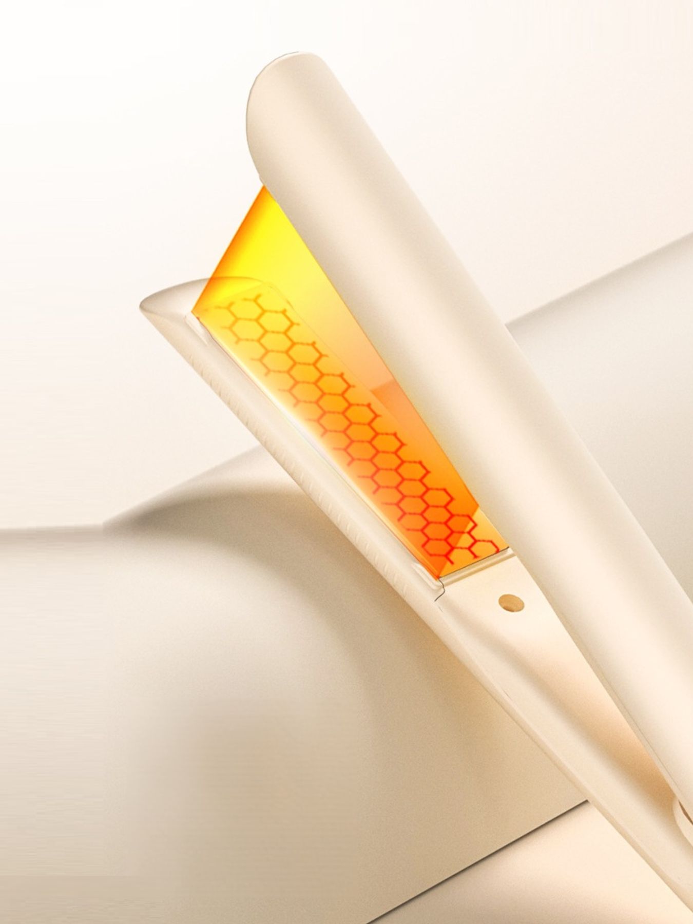 Trendsi cordless rechargeable hair straightener in ivory, sleek design for quick, easy styling without cords.