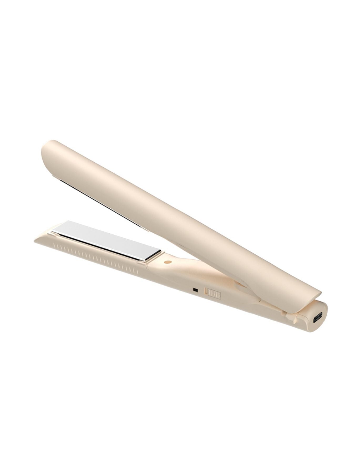 Trendsi cordless rechargeable hair straightener in ivory, with sleek design and adjustable temperature controls.