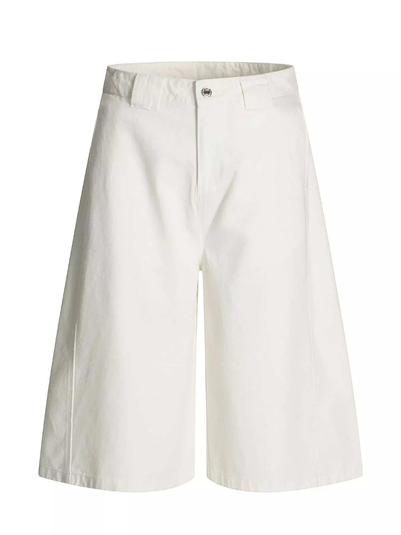 Men's ivory wide-leg capris from Trendsi, featuring a relaxed fit and casual style, perfect for comfortable summer wear.