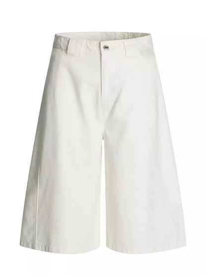 Men's ivory wide-leg capris from Trendsi, featuring a relaxed fit and casual style, perfect for comfortable summer wear.