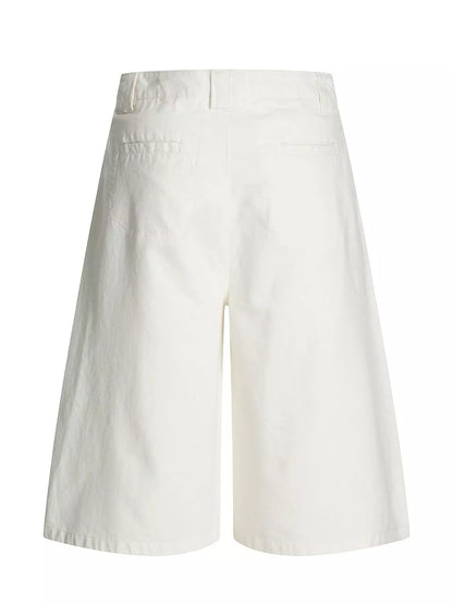 Men's ivory wide-leg capris by Trendsi, featuring a relaxed fit and casual style, displayed on a mannequin.