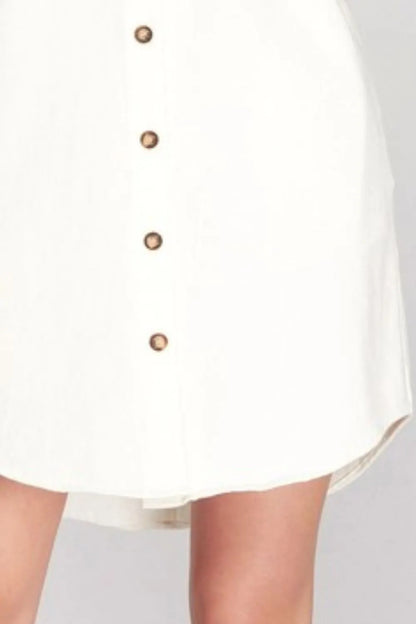 Ivory She + Sky full-size washed twill shirt dress by Trendsi, featuring a button-down front, folded cuffs, and plus size fit.