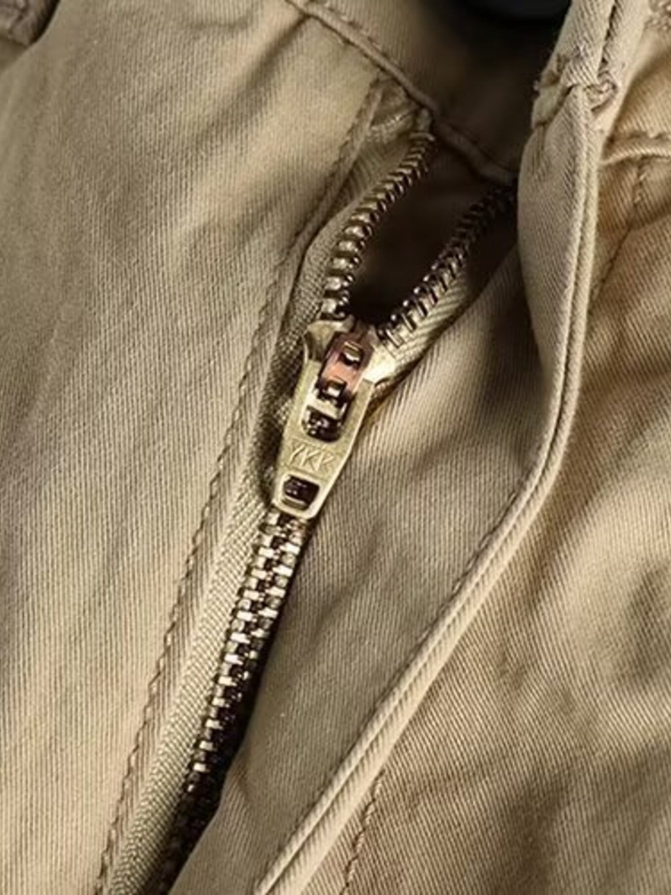 Men's plus size casual cargo pants with elastic waistband in khaki, stylish and comfortable for everyday wear.