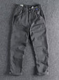 Men's plus size casual cargo pants with elastic waist in khaki, featuring multiple pockets and comfortable fit by Trendsi.
