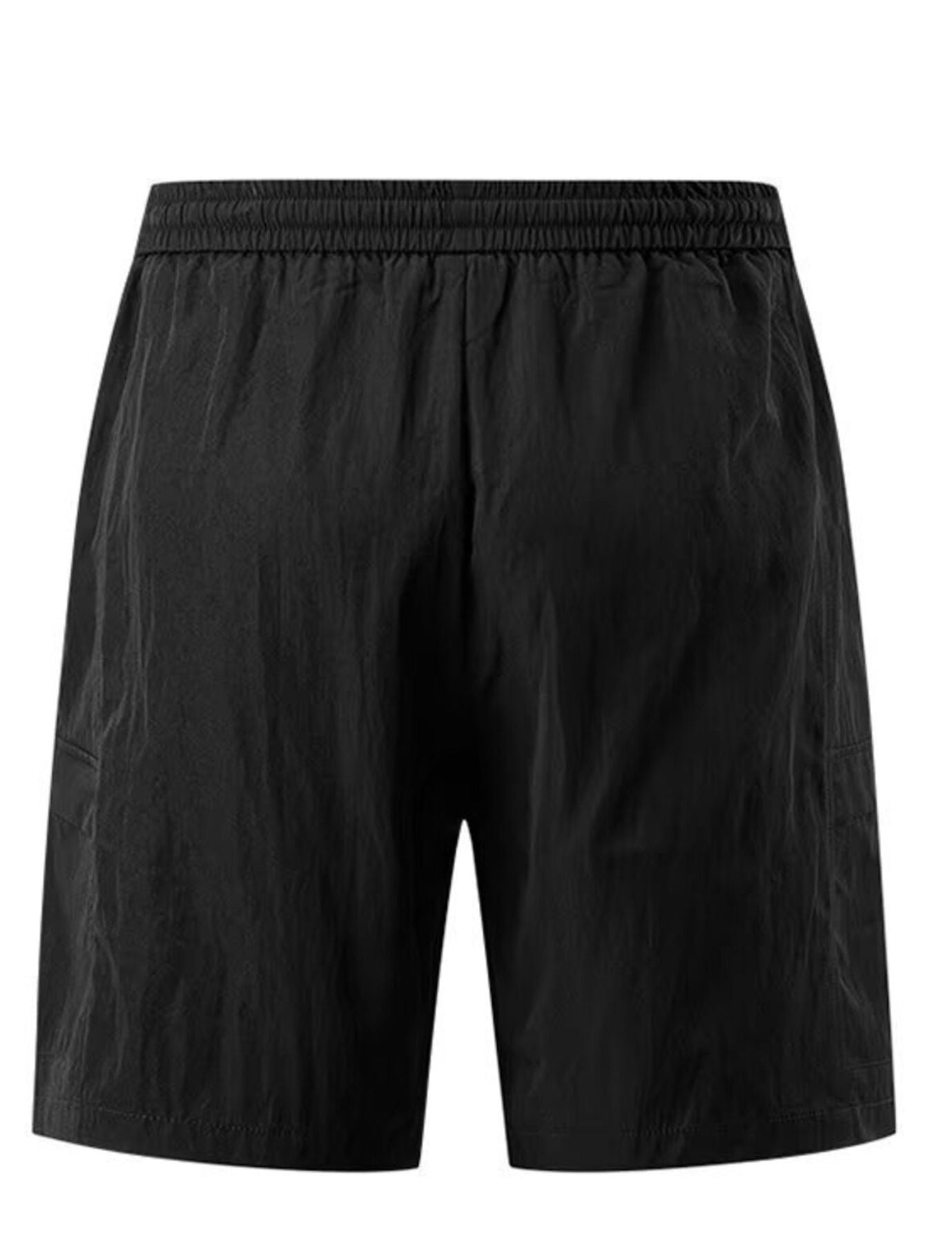 Men's plus size khaki cargo shorts with drawstring waist, relaxed fit, designed for comfort and casual wear by Trendsi.
