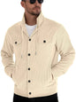 Men's full-size casual khaki corduroy button-down jacket by Trendsi, featuring a classic collar and front button closure.