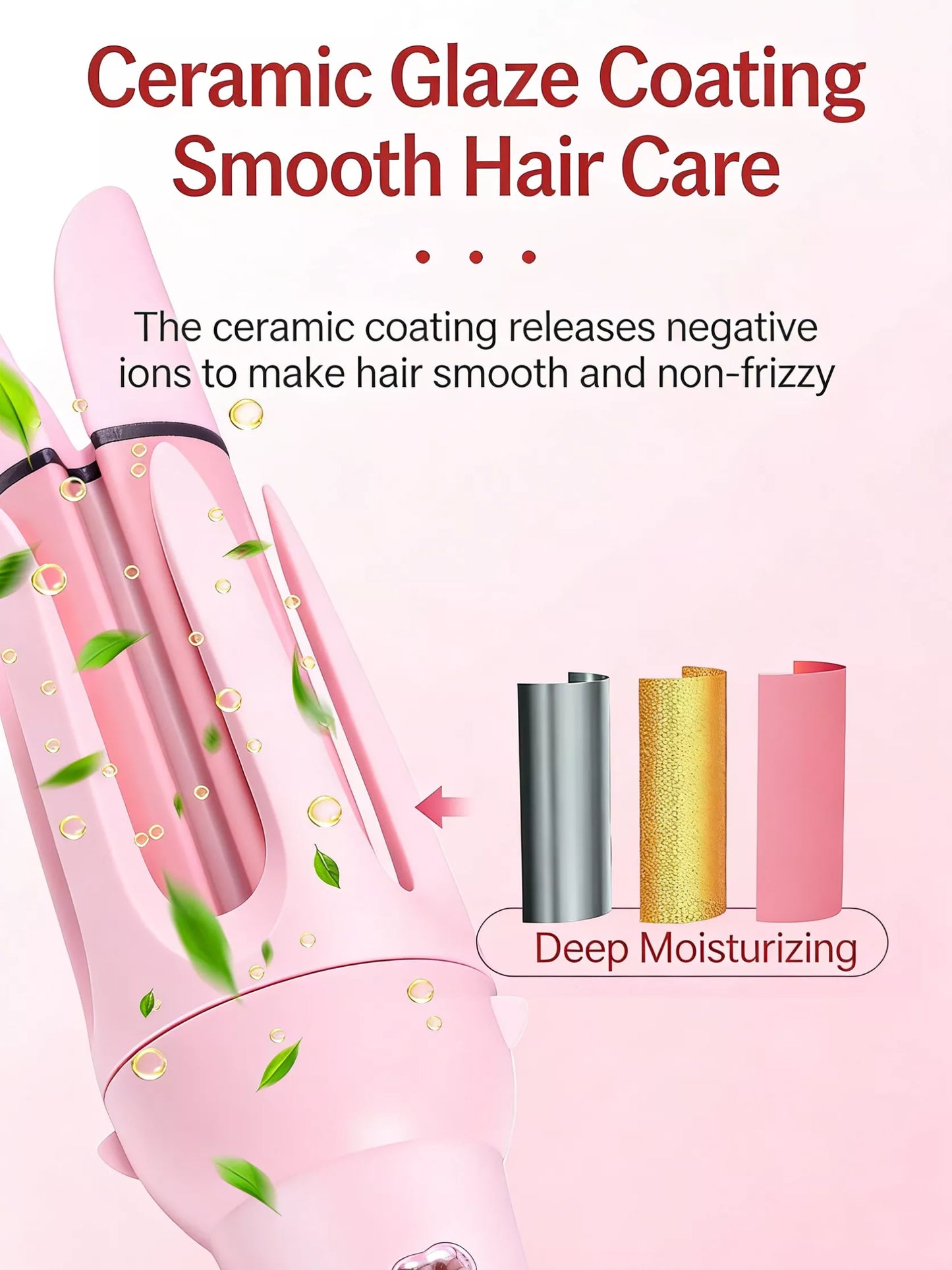 Lavender 2-in-1 automatic rotating ceramic curling iron by Trendsi, with European plug, for creating smooth, curly hairstyles.