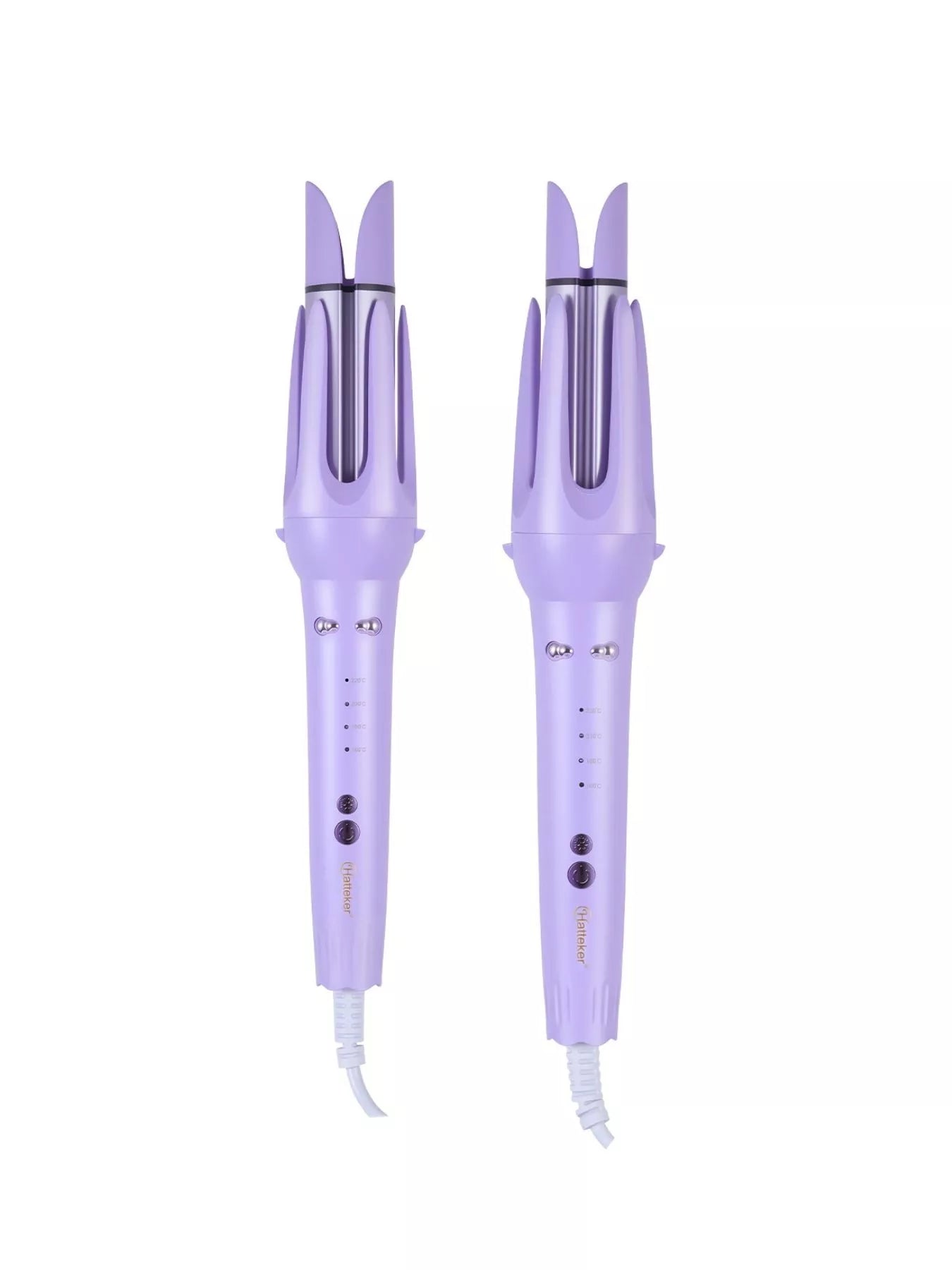 Lavender Trendsi 2-in-1 automatic rotating ceramic curling iron with European plug for effortless hair curling.