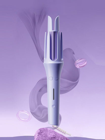 Lavender automatic hair curling iron by Trendsi with European plug, showcasing a sleek, modern design for effortless curls.