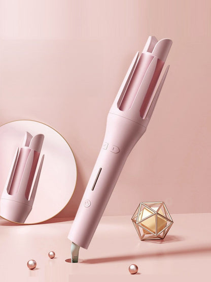 Lavender automatic hair curling iron by Trendsi with European plug, showcasing its sleek design and curling barrel.