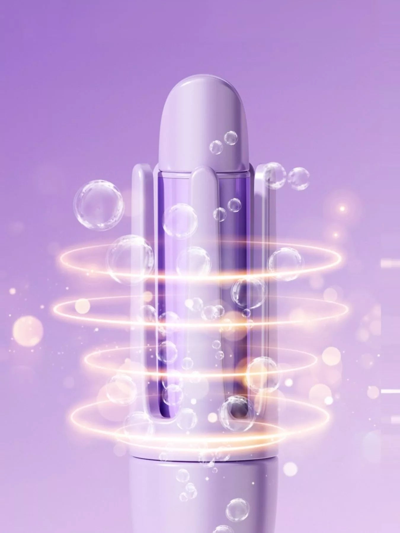 Lavender automatic rotating ceramic curling iron by Trendsi with European plug for easy styling and even heat distribution.