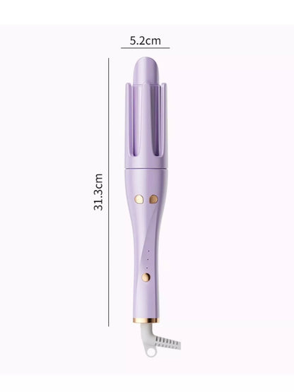 Lavender automatic rotating ceramic curling iron by Trendsi with European plug, showcasing its sleek design and rotating barrel.