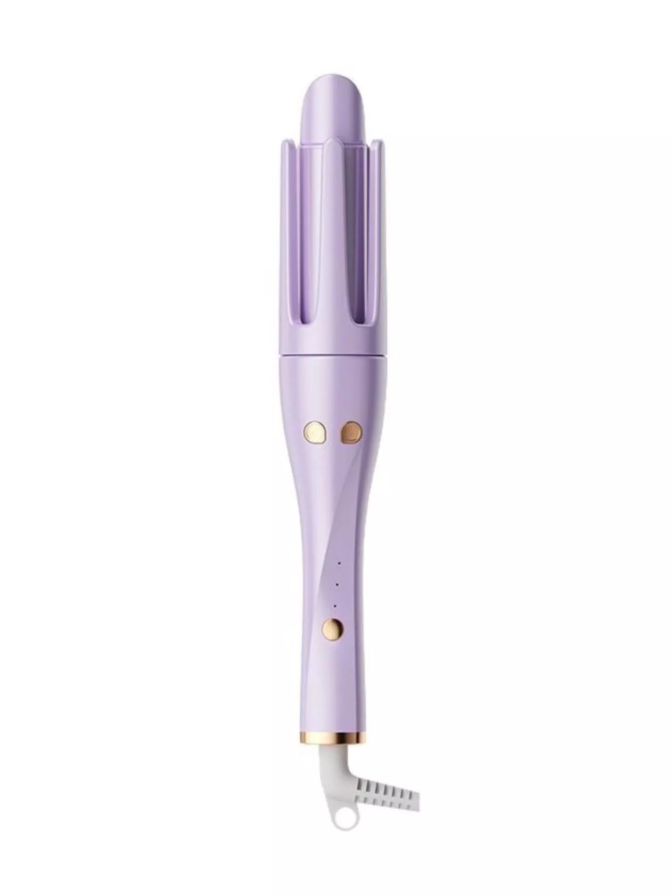 Trendsi automatic rotating ceramic curling iron with lavender handle and European plug for easy styling.