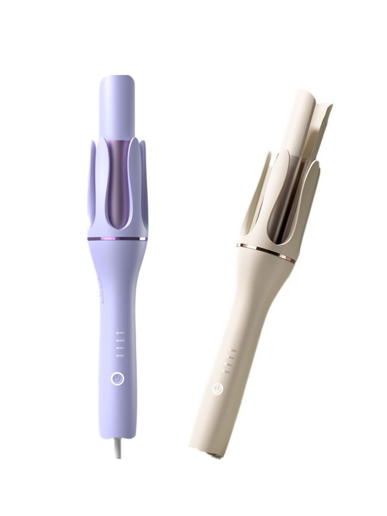 Lavender automatic rotating ceramic hair curling iron from Trendsi with European plug for effortless, even curls.
