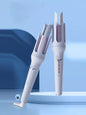 Lavender automatic rotating hair curling iron by Trendsi with European plug and ceramic barrel for effortless curls.