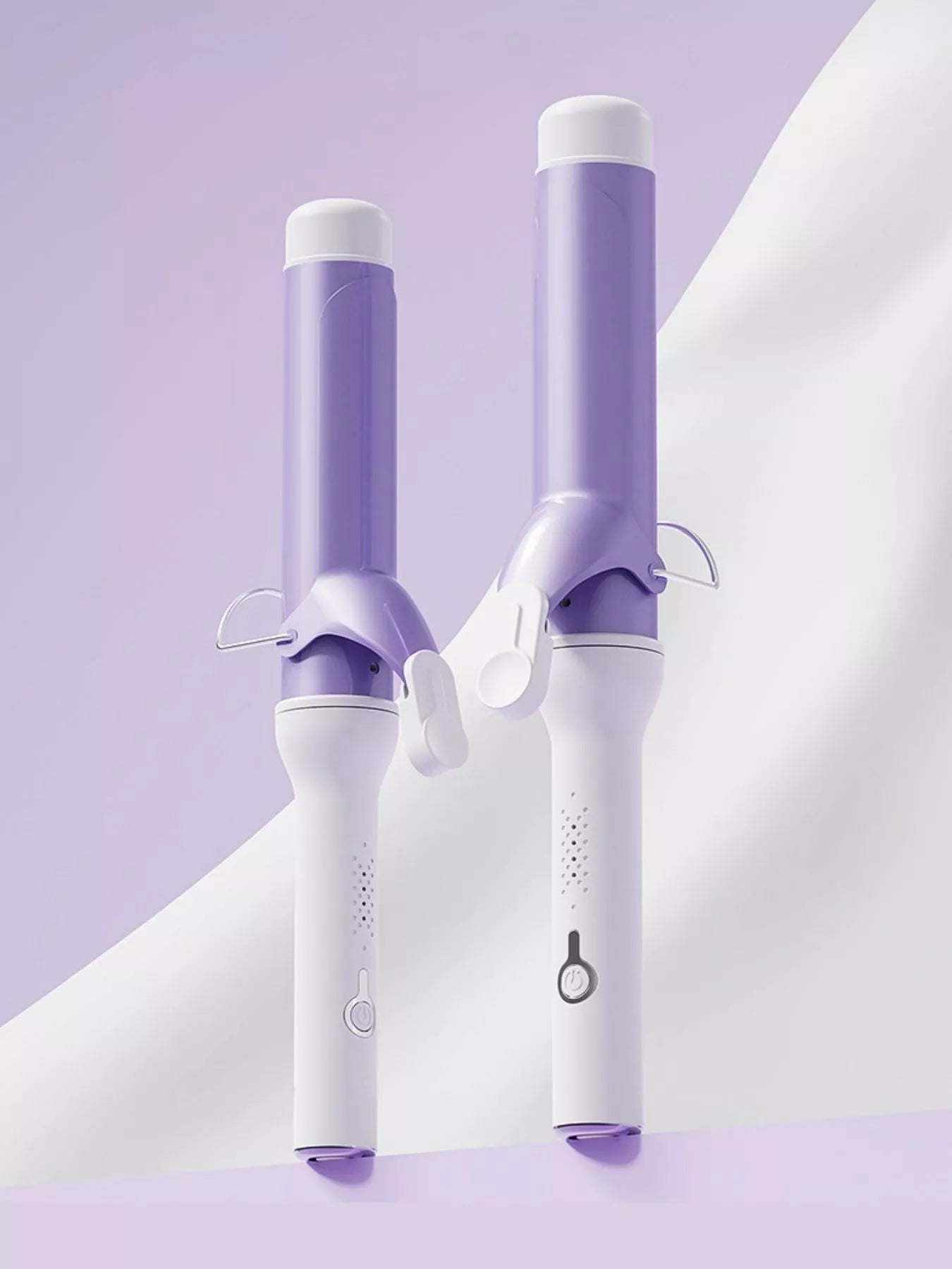 Lavender Trendsi fast heating curling iron wand with European plug, featuring a sleek design for quick, stylish curls.