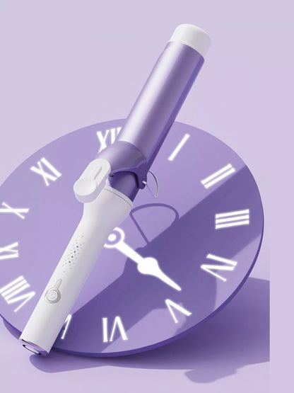 Lavender Trendsi fast heating curling iron wand with European plug, showcasing its sleek design and curling barrel.