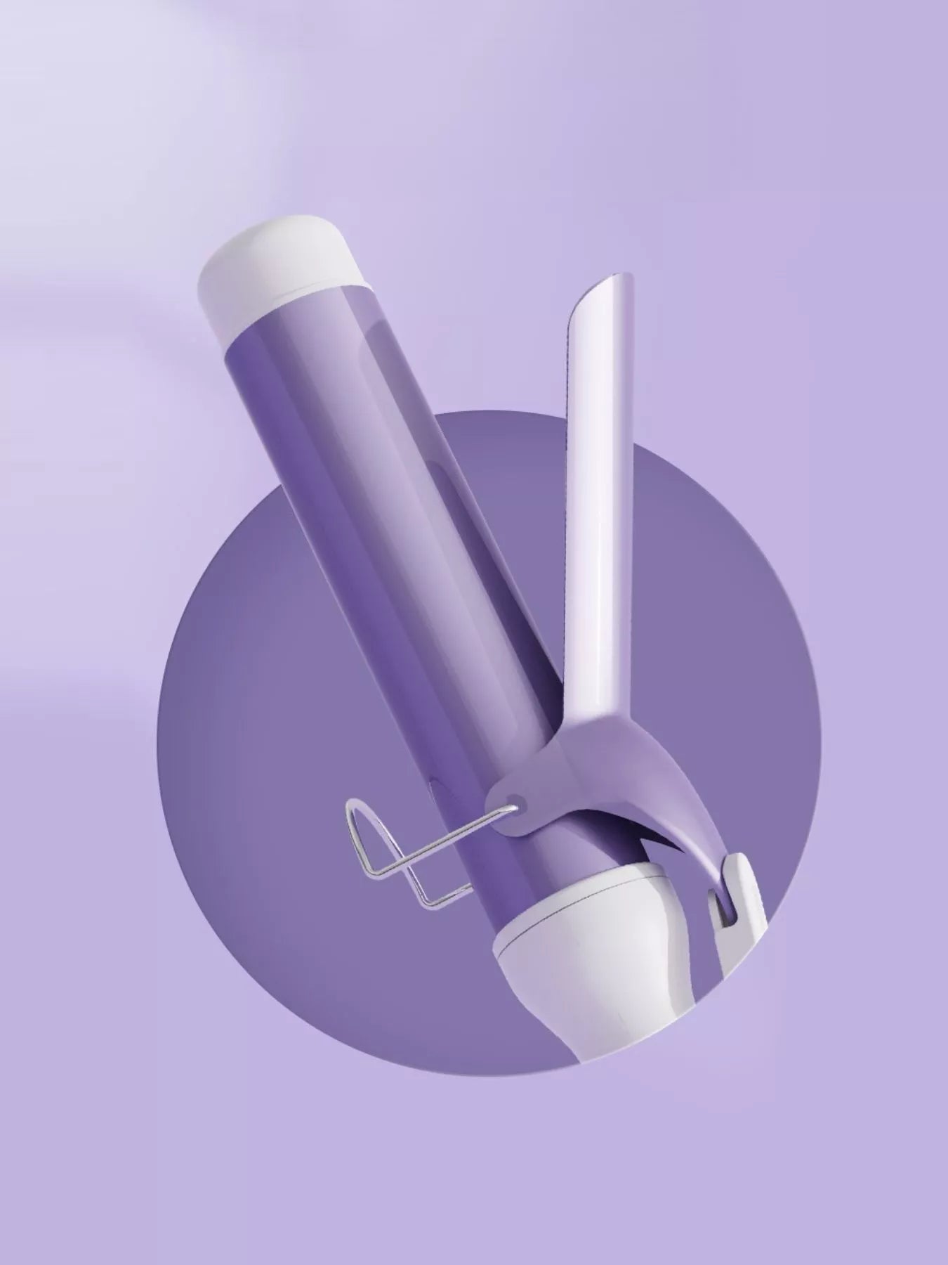 Lavender Trendsi fast heating curling iron wand with European plug, featuring a sleek design for quick, effortless curls.