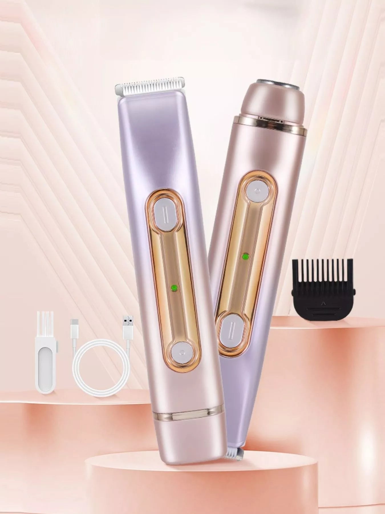 Lavender 2-in-1 painless electric hair removal device by Trendsi, showing the sleek handheld design for smooth skin.