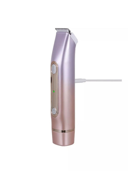 Lavender 2-in-1 painless electric hair removal device by Trendsi, showing the compact handheld design and control buttons.